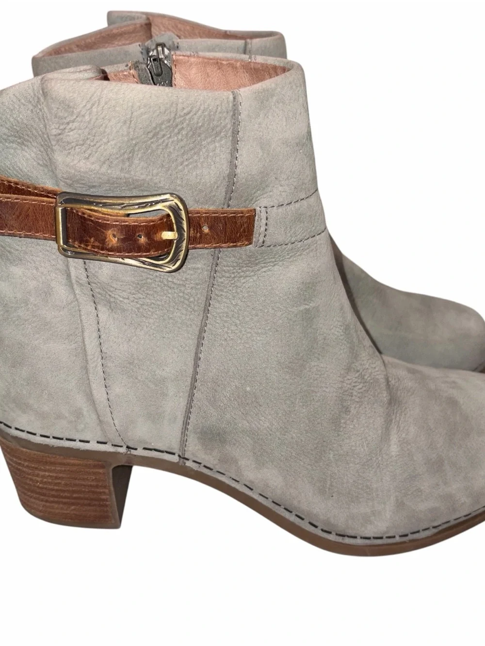 Dansko Gray Nubuck Leather Hartley Booties Boots Shoes size 40